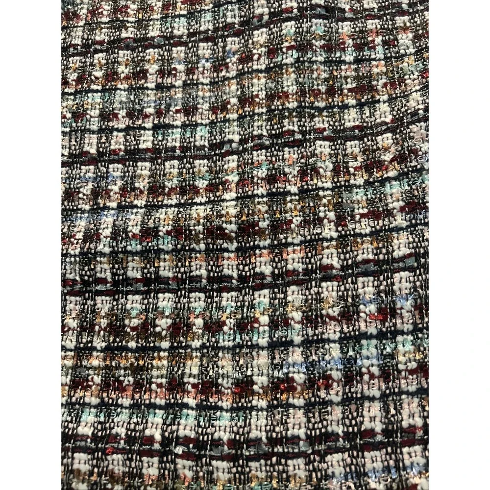 Talbots Tweed Pencil Skirt Womens 14P Blue Red Business‎ Straight Knee Length